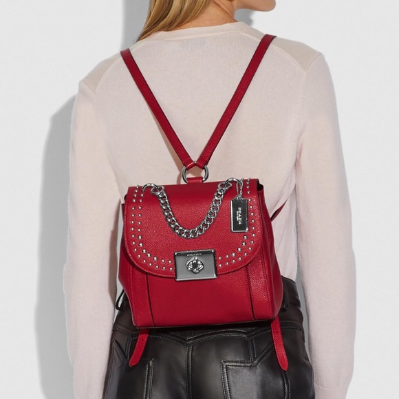 ***RETAIL $425***NEW COACH CASSIDY PURSE/BACKPACK WITH RIVETS…SO RED HOT 🥵 - Picture 2 of 3